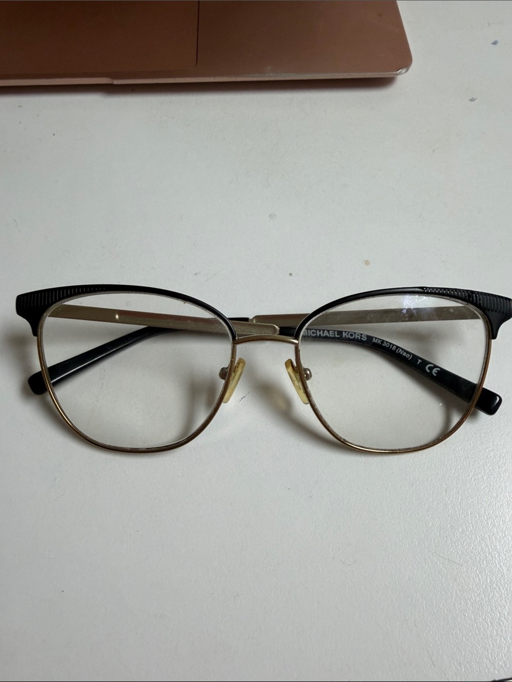 Michael Kors MK 3018 pre-owned Black and Gold Round-Edge Optical Frames